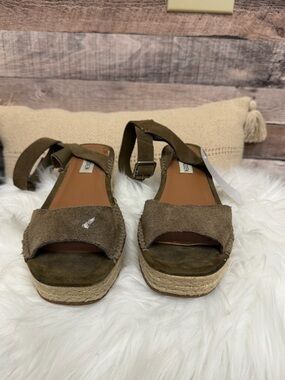 Steve Madden Olive Green Suede Platform Wedges 7.5